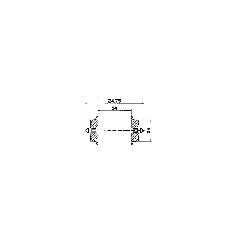 Roco 40195 Radsatz H0 AC 9mm            1