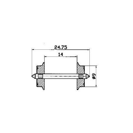 Roco 40195 Radsatz H0 AC 9mm            1