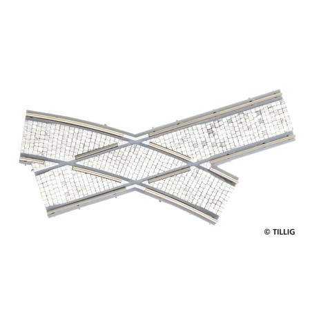 Tillig 87663 Bogenkreuzung links Pflaster