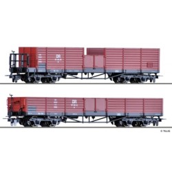 Tillig 5921 Güterwagenset der DR, bestehend aus zwei offenen Güterwagen OO, Ep. IV